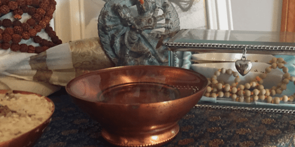 water on altar